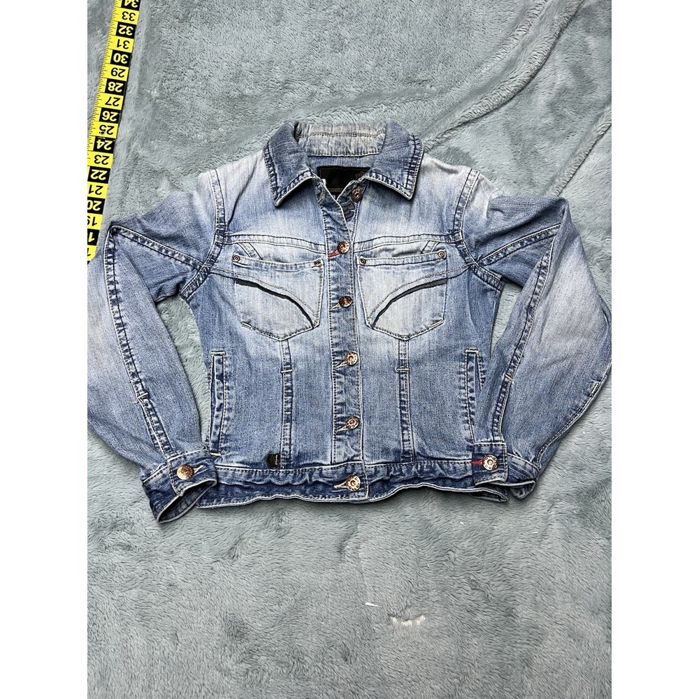 Vintage Rocawear Jacket Women's S Denim 90's Y2K Distressed Bronze Buttons
